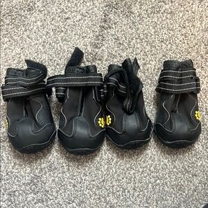 Black Reflective Strap Dog Boots - Set of 4